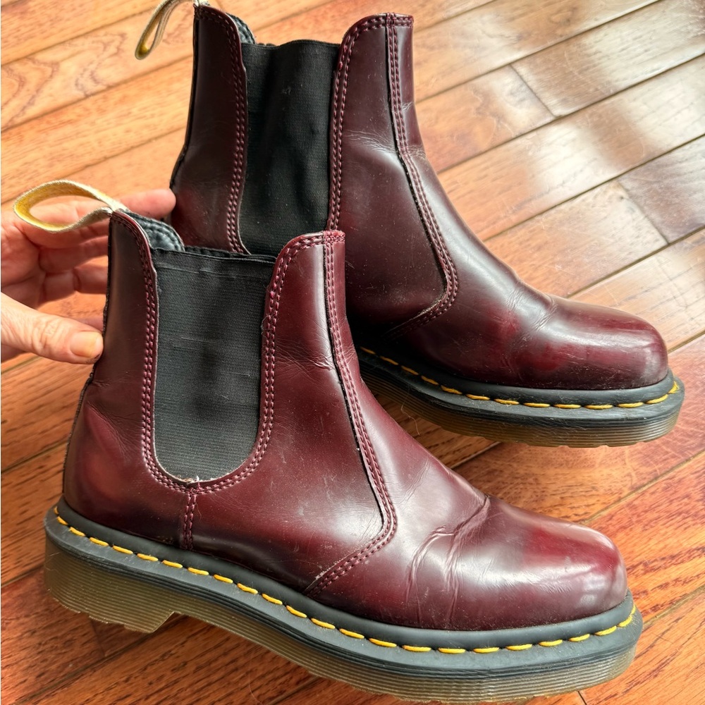 Dr. Martens vegan Chelsea Boots with Yellow Stitching